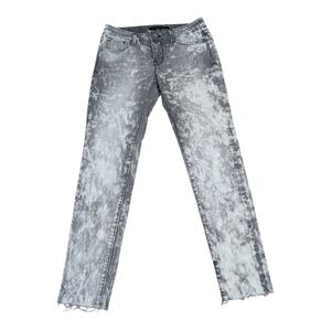 Cult of Individuality Zen Midrise Women's Gray Acid Wash Raw Hem Goth Jeans 26